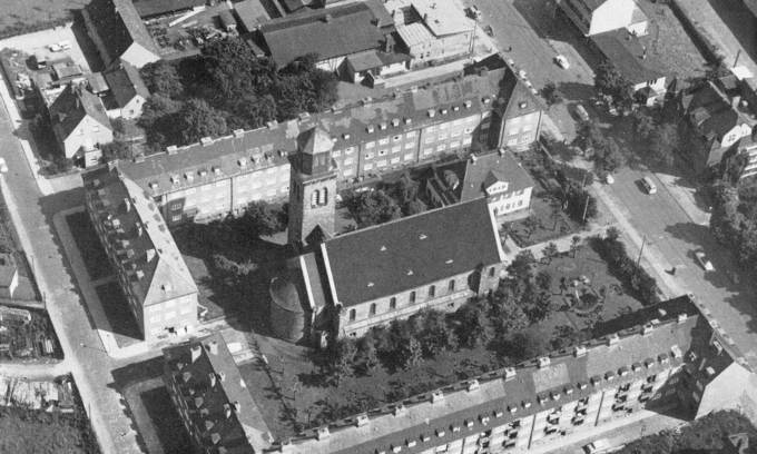 Luftbild des Kunigundishofs aus den 1960er Jahren