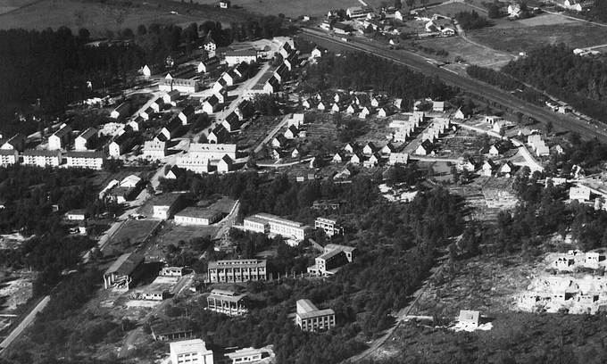 Blick auf die Siedlung Herrenwald aus der Vogelperspektive (1956). (Foto: Archiv Unternehmensgruppe)