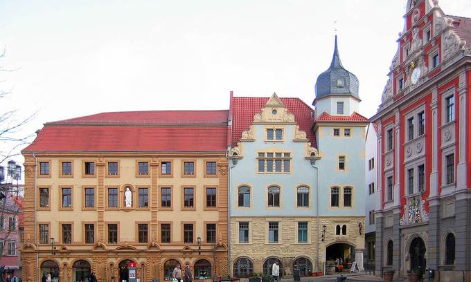 Blick auf den Hauptmarkt von Gotha mit seinem abschüssigen Gelände. (Foto: NHW)